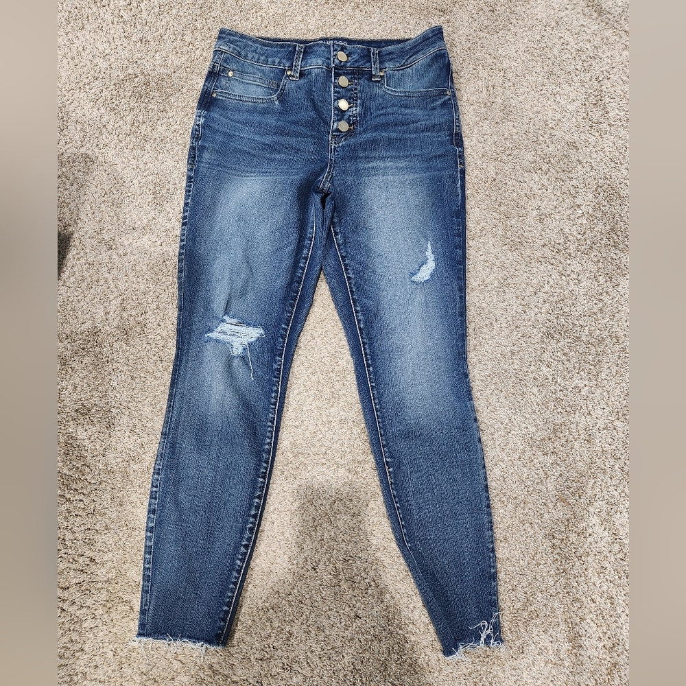 Maurices Medium Blue Button-Fly Skinny Jeans